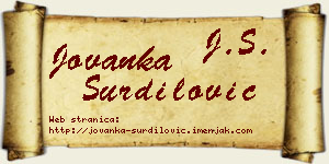 Jovanka Šurdilović vizit kartica